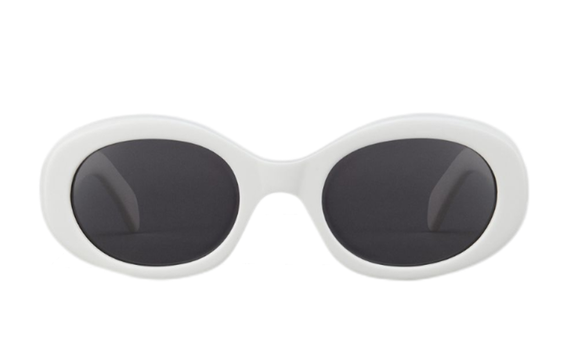 (Women) CELINE TRIOMPHE 01 Acetate White Cat-Eye Sunglasses 4S194CPLB-01BC 圖 3