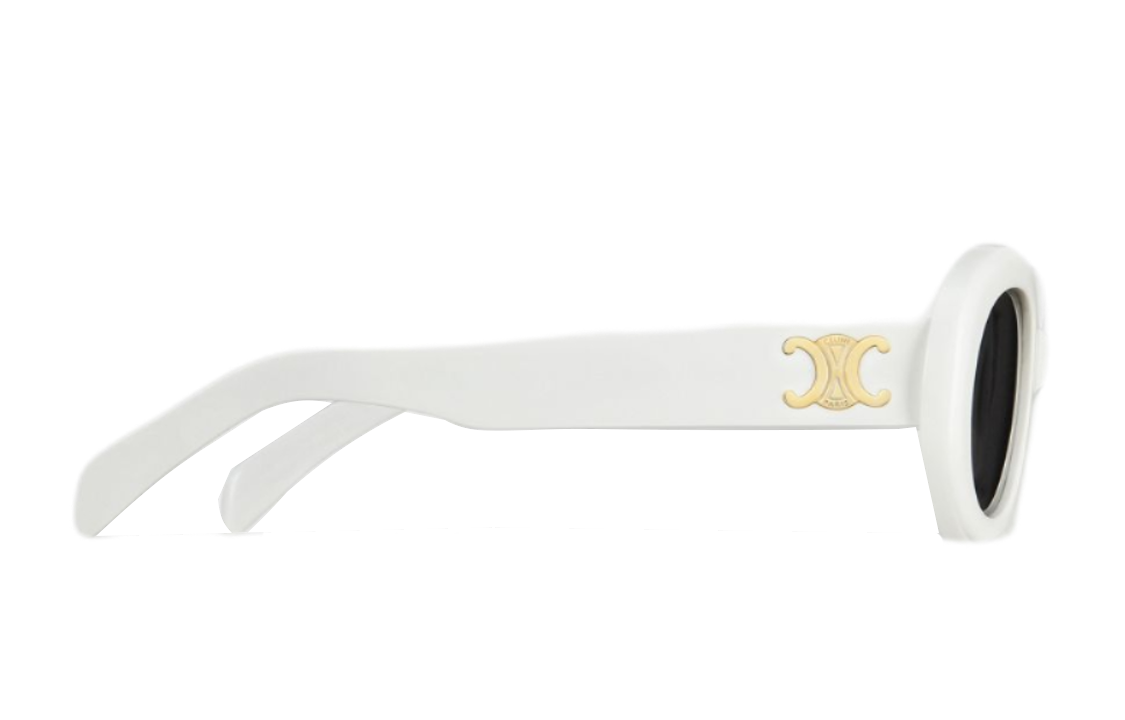 (Women) CELINE TRIOMPHE 01 Acetate White Cat-Eye Sunglasses 4S194CPLB-01BC 圖 4