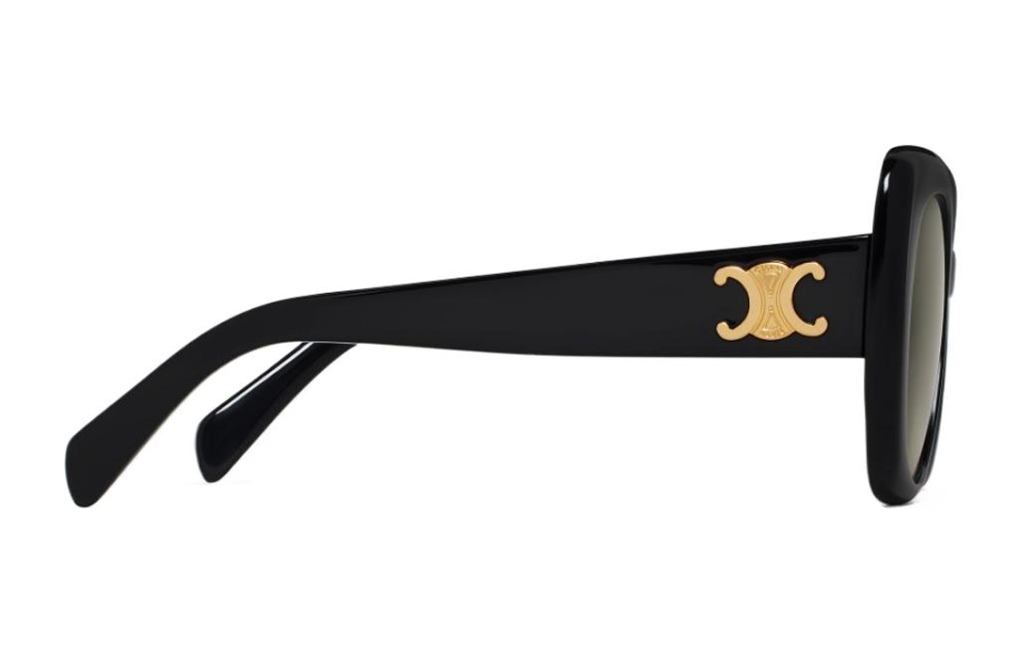 Shop (W) CELINE Triomphe 06 女士方形板材太阳镜 - 黑色 CL40216 U-01F