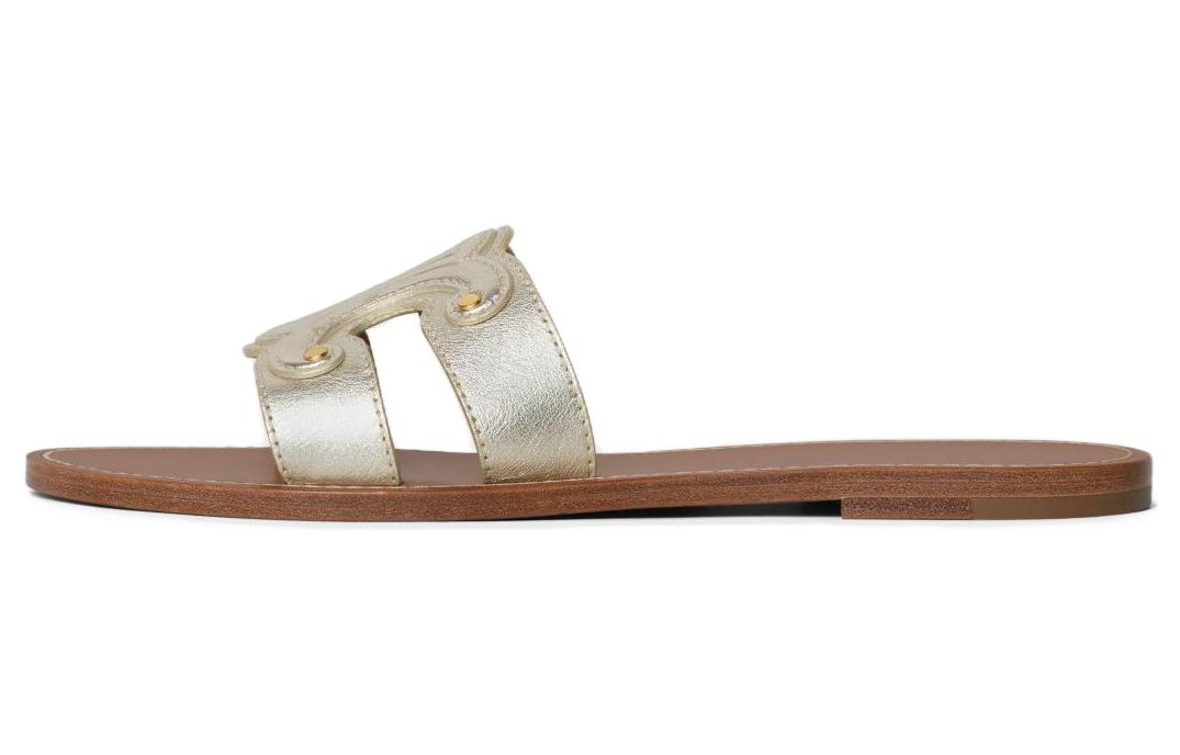 (Women) CELINE Triomphe 'Gold Mule Slides' 352413093C.36PN