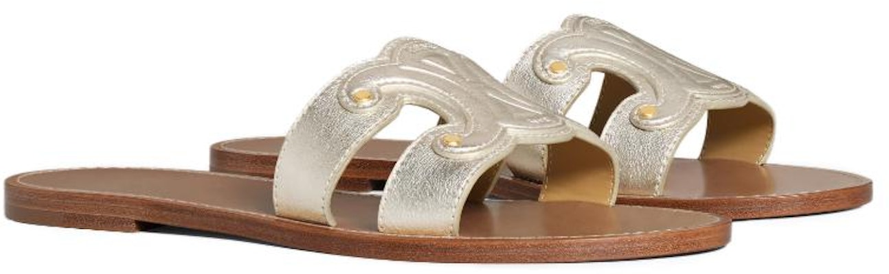 (Women) CELINE Triomphe 'Gold Mule Slides' 352413093C.36PN Order (Women) CELINE Triomphe 'Gold Mule Slides' 352413093C.36PN
