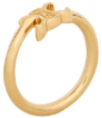 (W) セリーヌ トリオンフ アシンメトリック ゴールド ブラス 指輪 レディース用 - ゴールド 460PP6BRA-35OR Order (W) セリーヌ トリオンフ アシンメトリック ゴールド ブラス 指輪 レディース用 - ゴールド 460PP6BRA-35OR