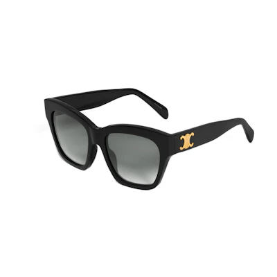 (Women) CELINE TRIOMPHE Black Square Acetate Sunglasses with UV Protection. CL40253I-01F