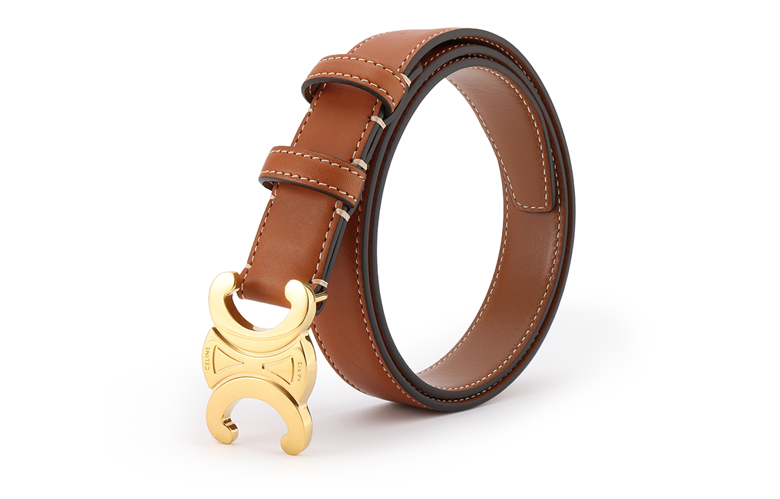 Order (Women) CELINE Triomphe Calfskin Belt 2.5cm Smooth Leather Buckle 45AK93A78.04LU