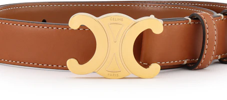 Shop (W) CELINE Triomphe 小牛皮腰帶 2.5公分 光滑皮革扣環 45AK93A78.04LU