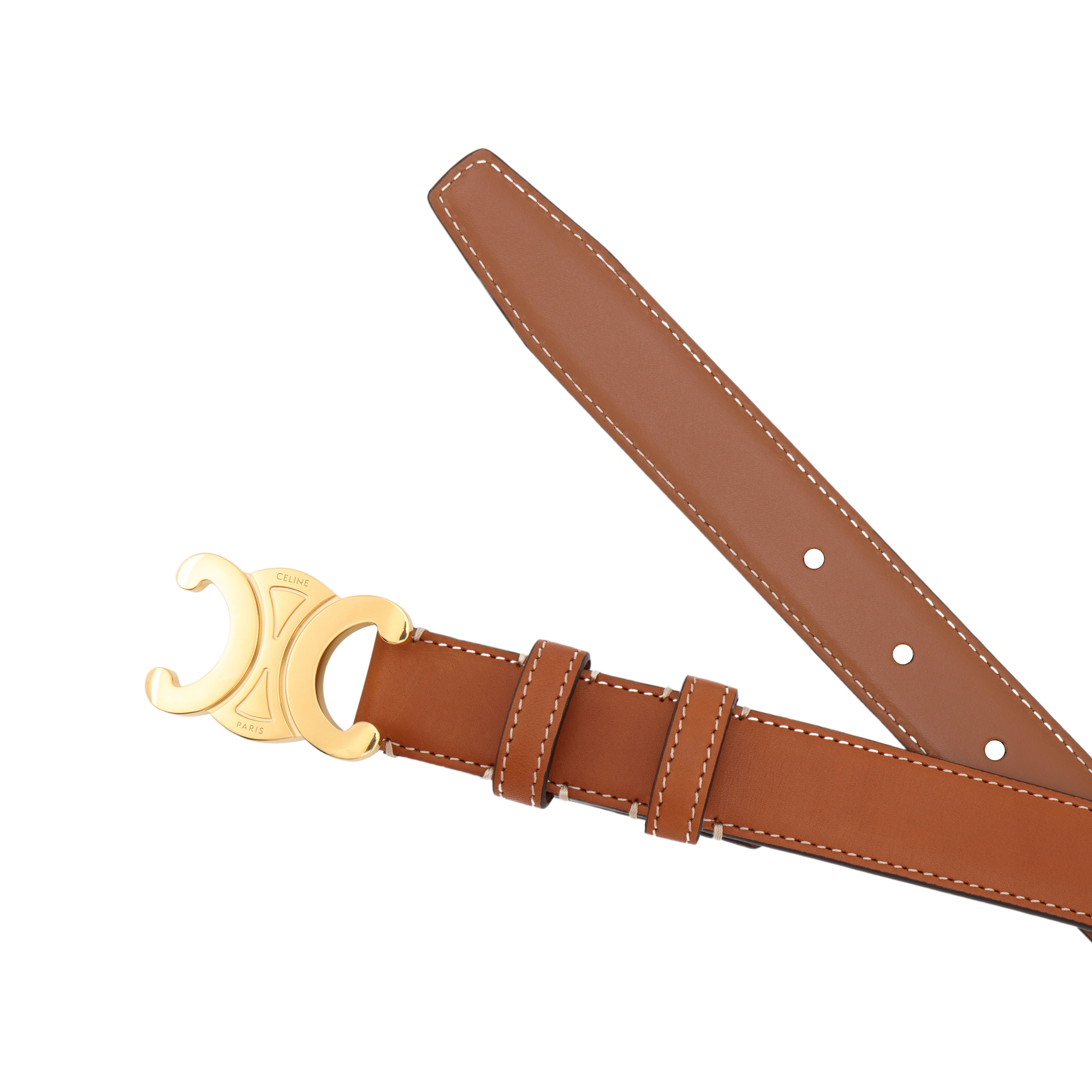 Purchase (Women) CELINE Triomphe Calfskin Belt 2.5cm Smooth Leather Buckle 45AK93A78.04LU