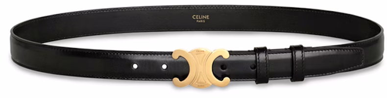 (Women) CELINE Triomphe Calfskin Belt Black 2.5cm 45AK93A01.38NO (Women) CELINE Triomphe Calfskin Belt Black 2.5cm 45AK93A01.38NO