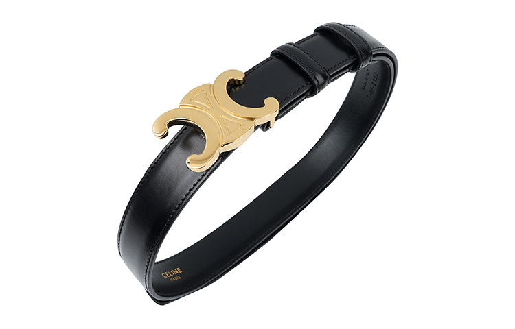 Purchase (W) Cinturón Negro de Piel de Becerro CELINE Triomphe 2.5cm 45AK93A01.38NO