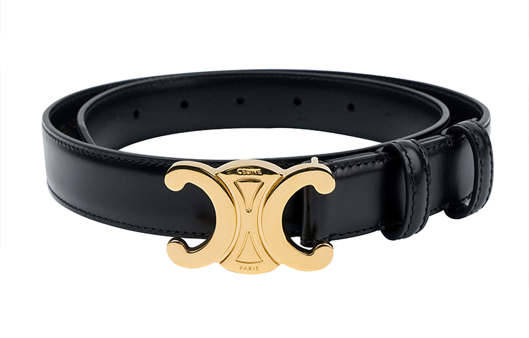 Details for (W) Cinturón Negro de Piel de Becerro CELINE Triomphe 2.5cm 45AK93A01.38NO