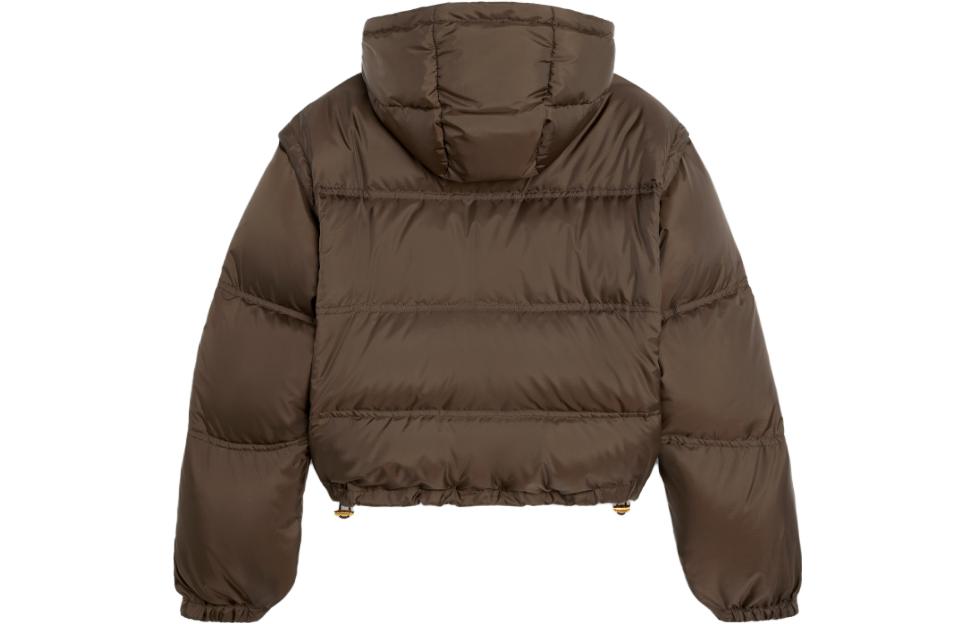 Lookbook (W) CELINE Triomphe FW23標誌連帽外套 女款短夾克 巧克力色. 2W661901V-19CO