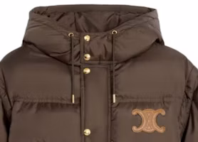 Shop (W) CELINE Triomphe FW23標誌連帽外套 女款短夾克 巧克力色. 2W661901V-19CO