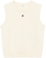 (Women) Celine Triomphe FW25 Wool Ribbed Vest with Patches Women’s RX0I70100-01OW (Women) Celine Triomphe FW25 Wool Ribbed Vest with Patches Women’s RX0I70100-01OW
