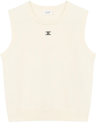 (Women) Celine Triomphe FW25 Wool Ribbed Vest with Patches Women’s RX0I70100-01OW Buy (Women) Celine Triomphe FW25 Wool Ribbed Vest with Patches Women’s RX0I70100-01OW