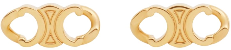 (Women) CELINE Triomphe Gourmette Brass Gold Earrings for Women. 460BL6BRA-35OR (Women) CELINE Triomphe Gourmette Brass Gold Earrings for Women. 460BL6BRA-35OR