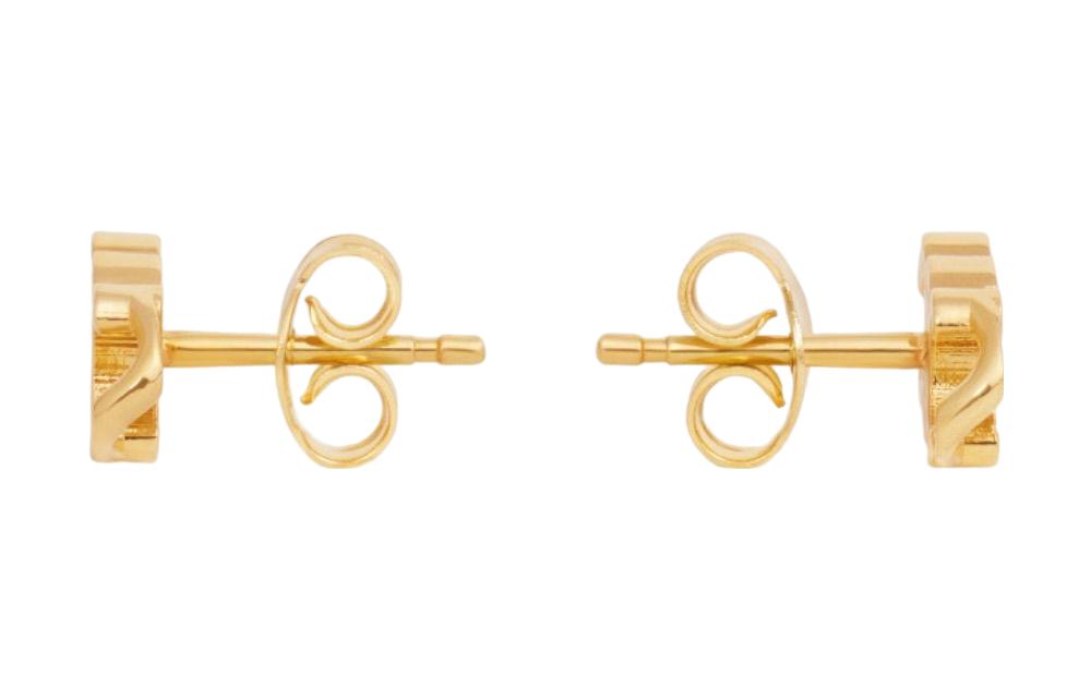 Shop (Women) CELINE Triomphe Gourmette Brass Gold Earrings for Women. 460BL6BRA-35OR