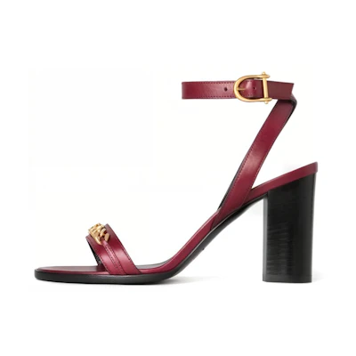 (W) CELINE Triomphe High Heel Sandals 'Black and Red'