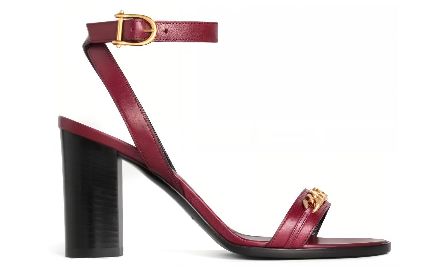 (W) CELINE Triomphe High Heel Sandals 'Black and Red' 圖 2