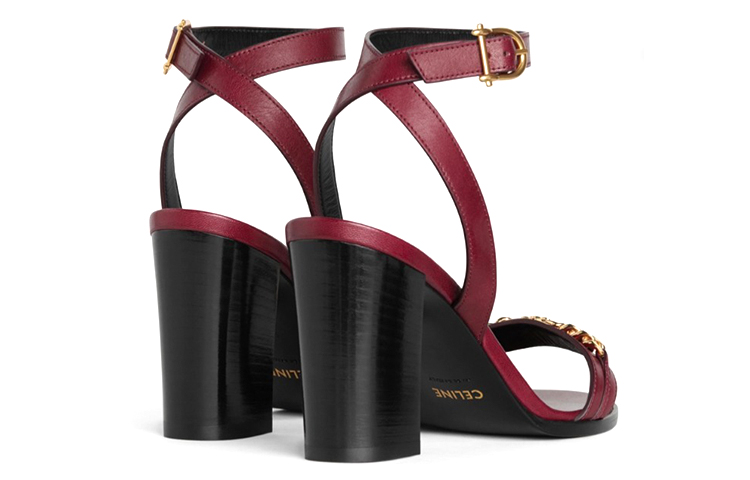 (W) CELINE Triomphe High Heel Sandals 'Black and Red' 圖 4