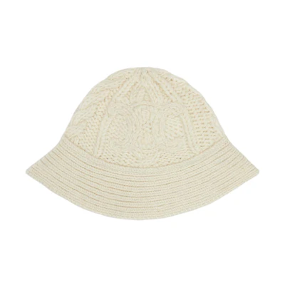 (Women) CELINE Triomphe Knit Wool Alpaca Hat White 2AE7I286X01OW