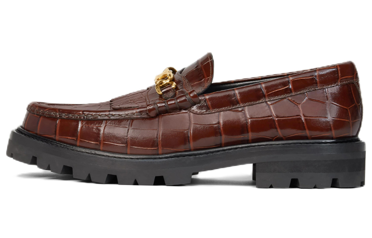 (W) CELINE Triomphe Loafer 'Dark Brown Croc Print'