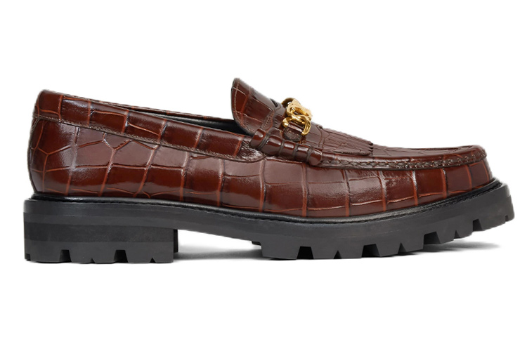 (W) CELINE Triomphe Loafer 'Dark Brown Croc Print' 圖 2