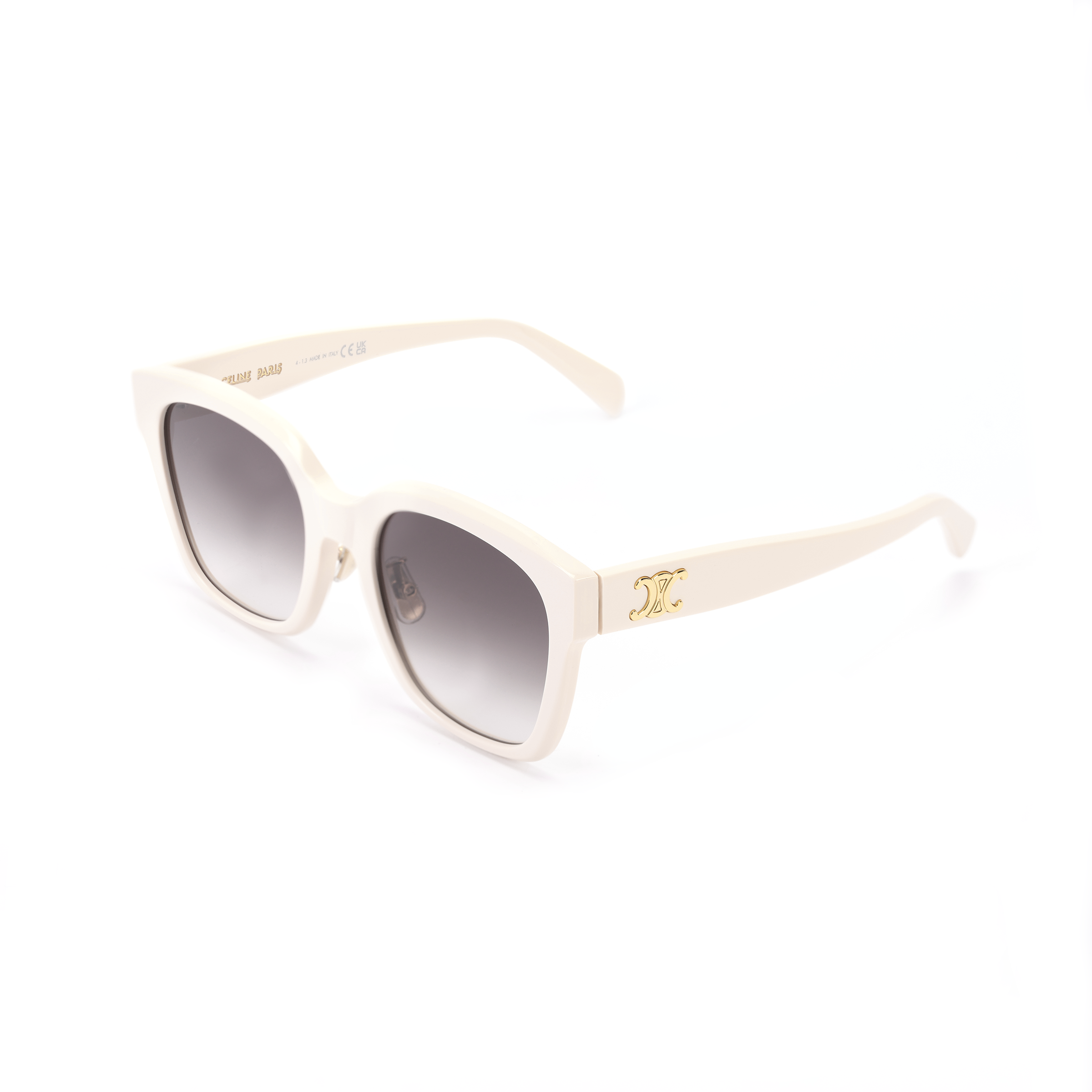 (Women) CELINE TRIOMPHE Logo Nude Pink White Irregular Frame  Sunglasses CL40222F-25K
