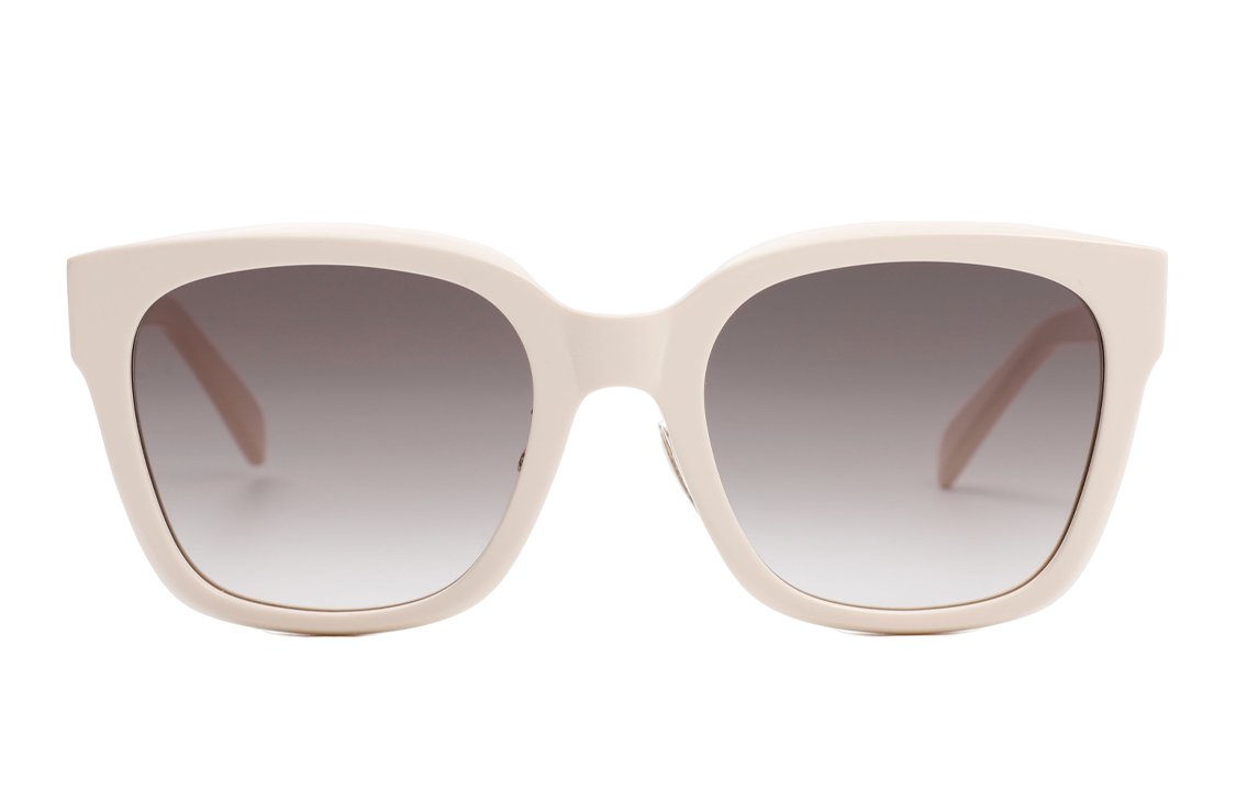 (Women) CELINE TRIOMPHE Logo Nude Pink White Irregular Frame  Sunglasses CL40222F-25K 圖 3