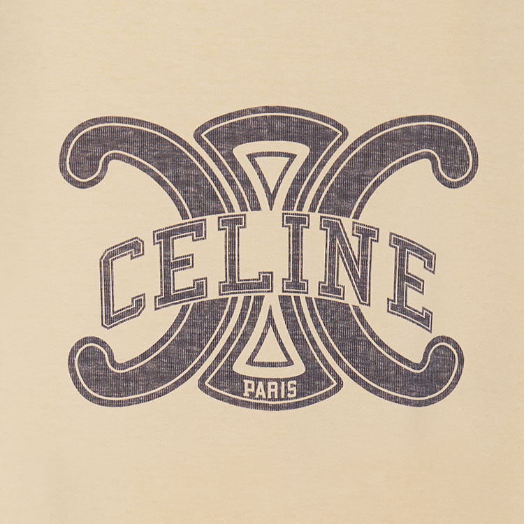 Purchase (Women) CELINE Triomphe Logo Print Yellow T-Shirt  FW22. 2X58B671Q-11BJ