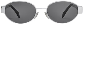 (Women) CELINE Triomphe Metal Oval Sunglasses Smoke Grey UV Protection for Women. 4S235CMLB-36SM (Women) CELINE Triomphe Metal Oval Sunglasses Smoke Grey UV Protection for Women. 4S235CMLB-36SM