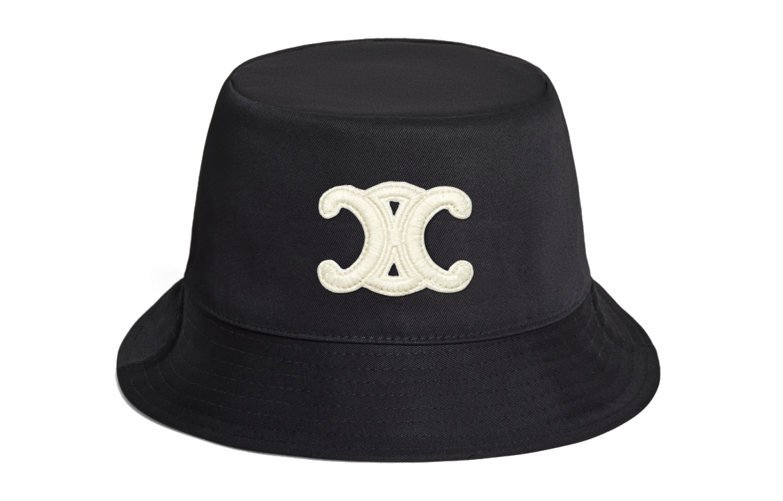 Order (Women) CELINE Triomphe Patch Cotton Bucket Hat  Black. 2AUE5968P.38NO