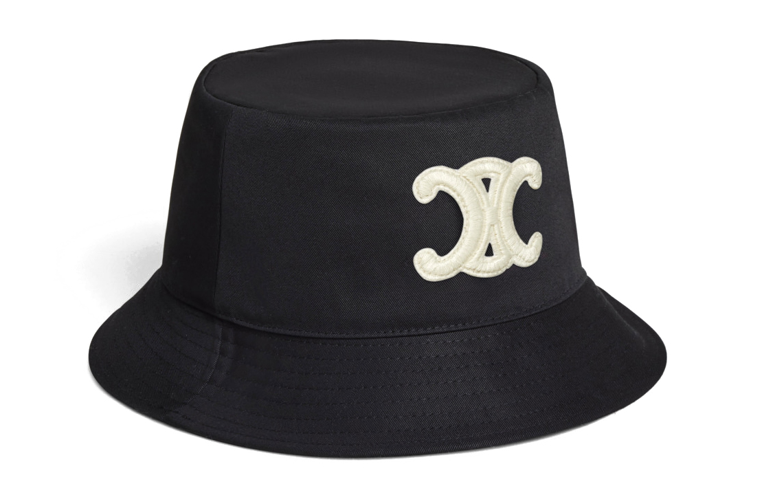 Lookbook (Women) CELINE Triomphe Patch Cotton Bucket Hat  Black. 2AUE5968P.38NO