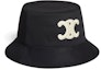 Lookbook (Women) CELINE Triomphe Patch Cotton Bucket Hat Black. 2AUE5968P.38NO