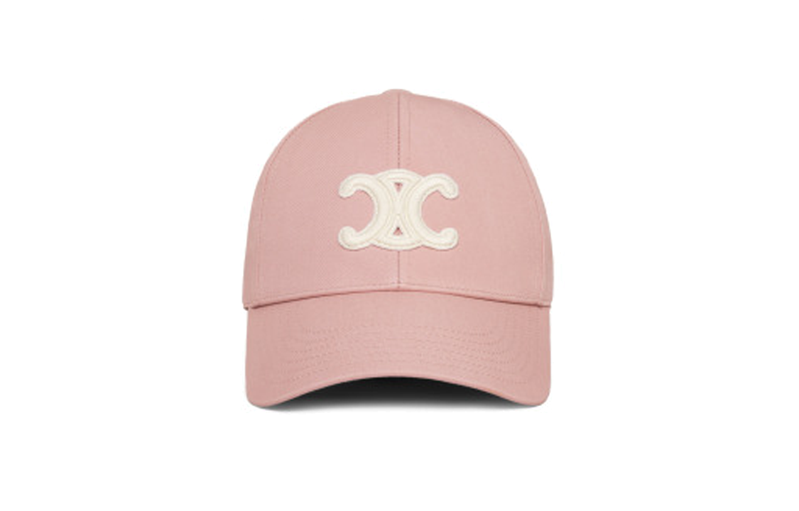 Lookbook (Women) CELINE Triomphe Pink Cotton Baseball Cap for Women. 2AUT6969P-25PY