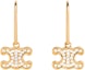 Buy (Women) CELINE Triomphe Rhinestone Gold-Finish Brass Crystal Earrings for Women. 460GC6BZI.35OR