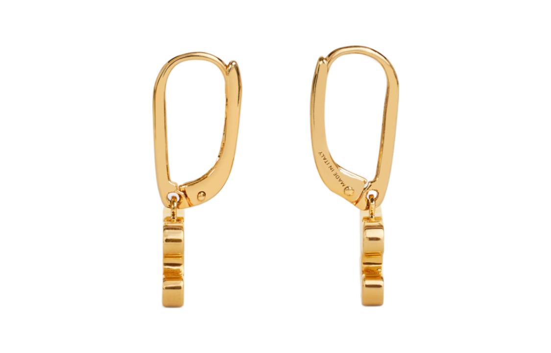 Shop (Women) CELINE Triomphe Rhinestone Gold-Finish Brass Crystal Earrings for Women. 460GC6BZI.35OR