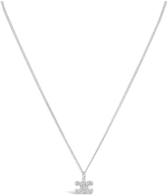 (W) CELINE TRIOMPHE Loket Huruf Logo Rhinestone Kalung Perak. 460GB6BZI.36SI Order (W) CELINE TRIOMPHE Loket Huruf Logo Rhinestone Kalung Perak. 460GB6BZI.36SI