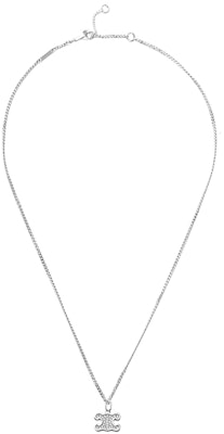 (W) CELINE TRIOMPHE Loket Huruf Logo Rhinestone Kalung Perak. 460GB6BZI.36SI Sizing (W) CELINE TRIOMPHE Loket Huruf Logo Rhinestone Kalung Perak. 460GB6BZI.36SI