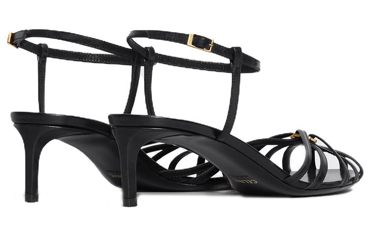 (W) CELINE Triomphe Sandal 'Black with Gold Hardware' 圖 3