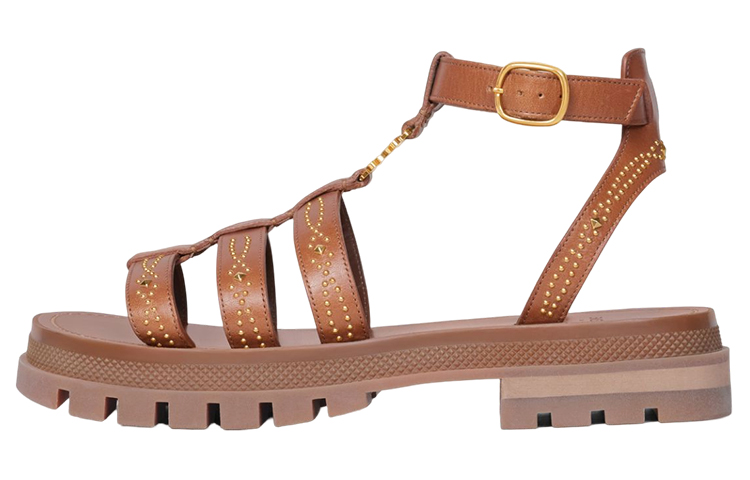 (Women) CELINE Triomphe Sandals 'Studded Tan' 348483023C.04LU