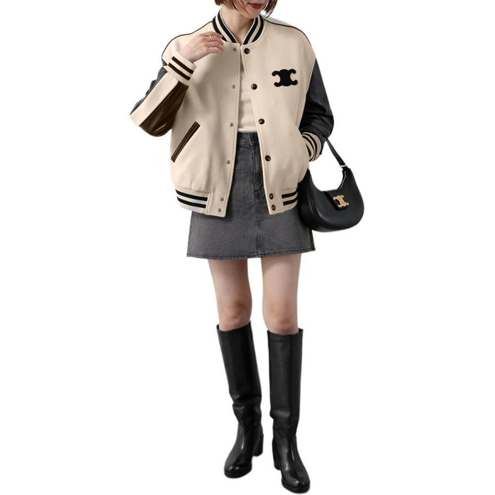 (Women) CELINE Triomphe Teddy Textured Long-Sleeve Jacket Beige  FW24. 2W71C896C-01VA 圖 4