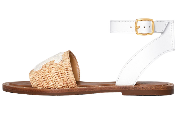 (Women) CELINE Triumph Patch Flat Sandal 'Beige' 352402248C.02GH