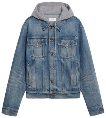 (W) CELINE Jaket Hoodie Denim Patchwork Biru Washed. 2Q374930F-07UW Order (W) CELINE Jaket Hoodie Denim Patchwork Biru Washed. 2Q374930F-07UW