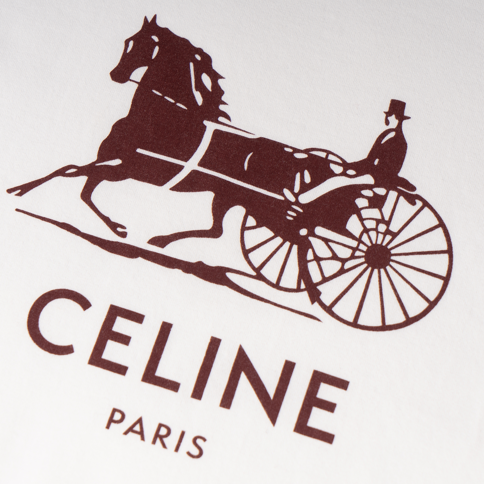 (Women) CELINE White Carriage Logo Cotton Crewneck Short Sleeve T-Shirt. 2X575501F-01WX 圖 5