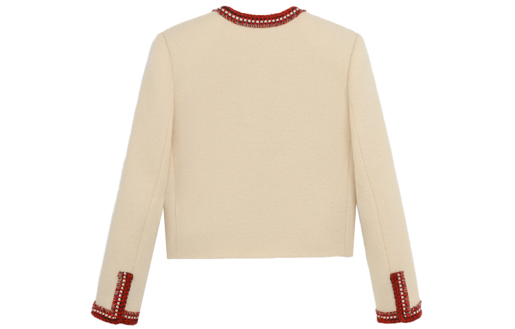 (Women) CELINE Women’s CHASSEUR Woven Collarless Long Sleeve Jacket Beige 2V14C333J-01VA 圖 3