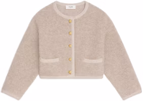 (Women) CELINE Women’s FW22 Oatmeal Round-Neck Single-Breasted Jacket 2A50Z245P-02OQ (Women) CELINE Women’s FW22 Oatmeal Round-Neck Single-Breasted Jacket 2A50Z245P-02OQ