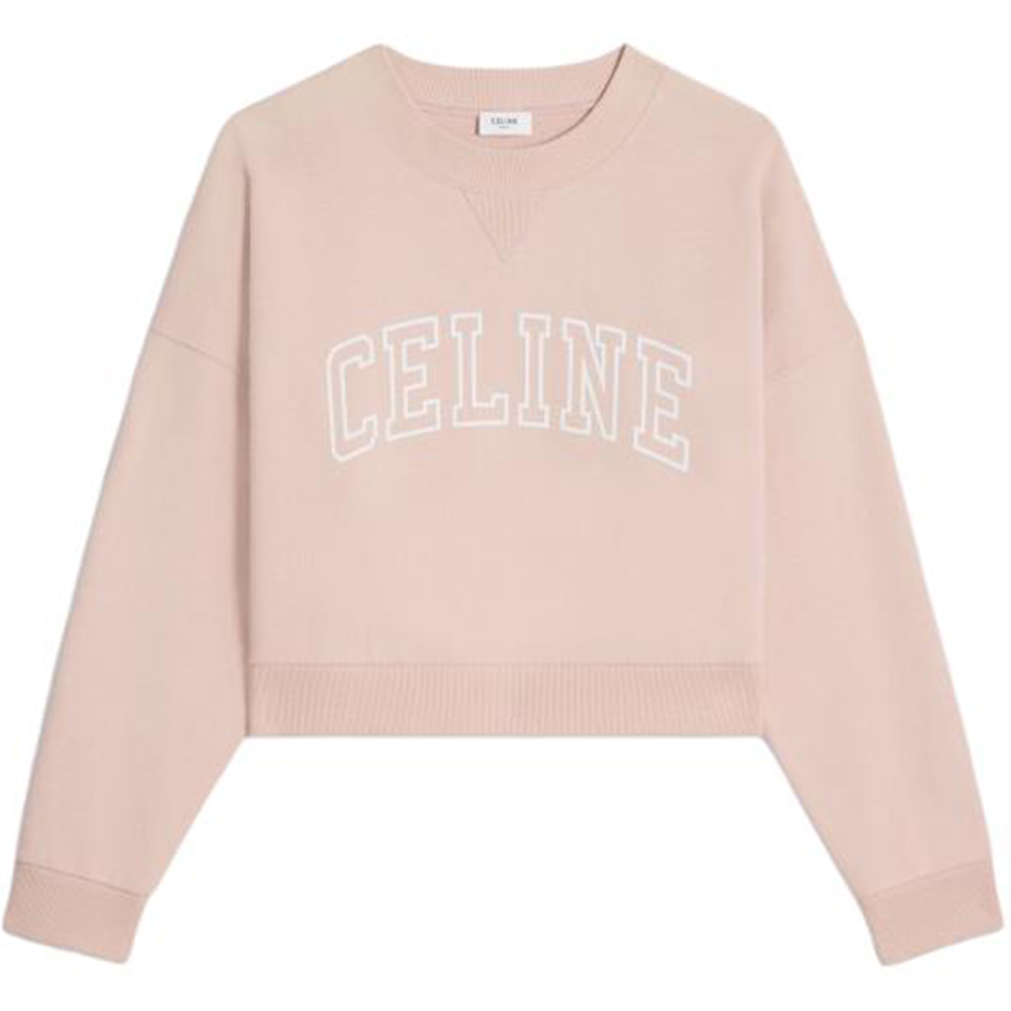 (Women) CELINE Women’s Pink Alphabet Print Crewneck Oversized Sweatshirt 2Y61E670Q-24WH