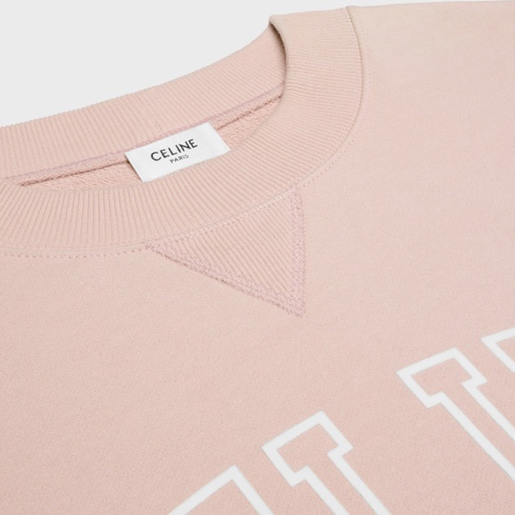 Shop (W) Sudadera Oversize Rosa con Letras Estampadas para Mujer de CELINE 2Y61E670Q-24WH