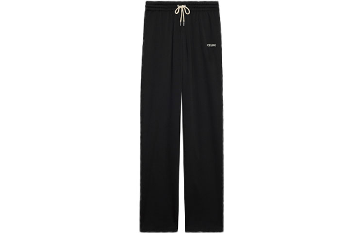 (Women) CELINE Women SS22 Black Knit Straight-Leg Sweatpants with Logo Embroidery. 2Z137121O-38AW 圖 2