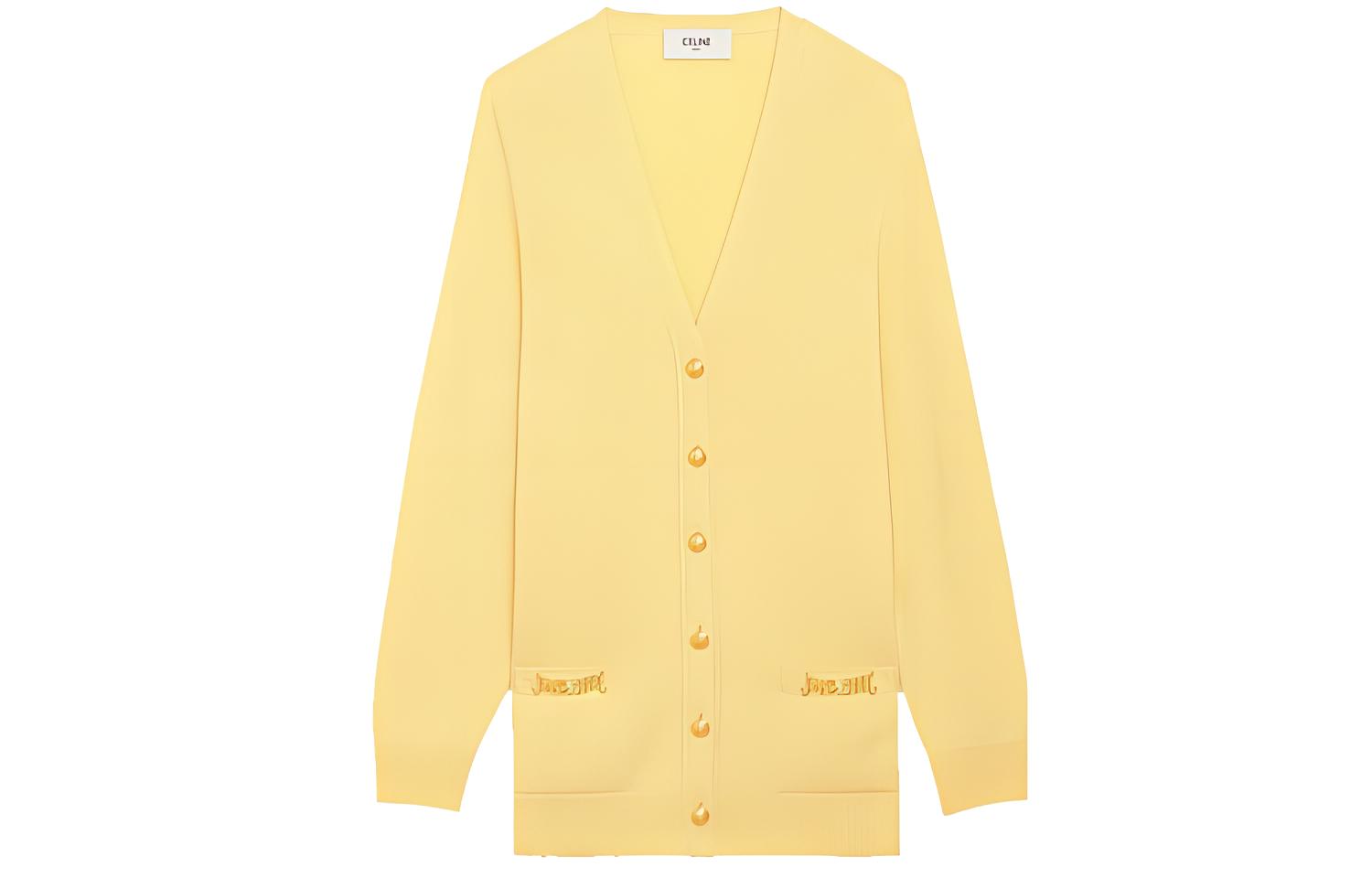 (Women) CELINE Yellow Cashmere Knit Sweater 2A03A152I-11LY