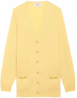 (Women) CELINE Yellow Cashmere Knit Sweater 2A03A152I-11LY (Women) CELINE Yellow Cashmere Knit Sweater 2A03A152I-11LY